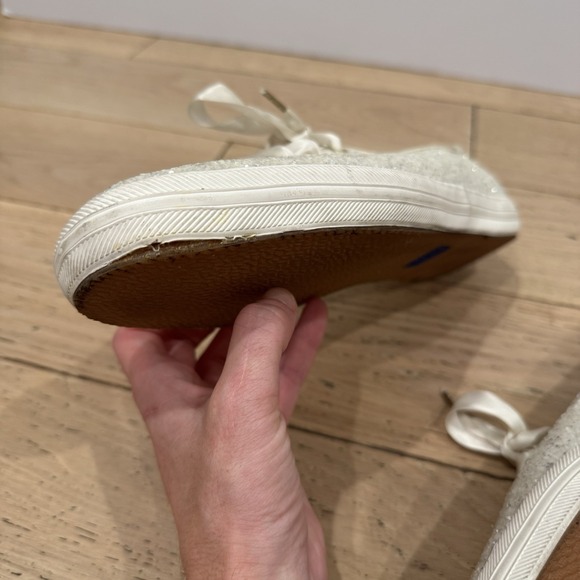 Keds Kate Spade Glitter Sequin White Sneakers Womens Size 9‎ Wedding Party Shoes - Picture 10 of 12